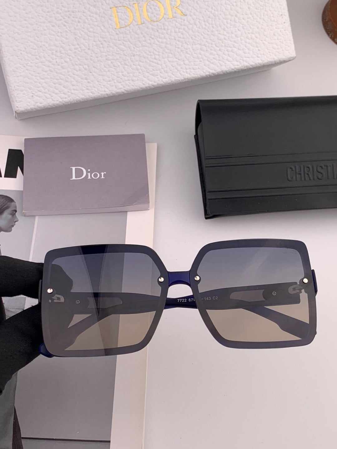 Dior CD2727 Polarized Square Red Lens Sunglasses for Women - 431869 - detail image 2