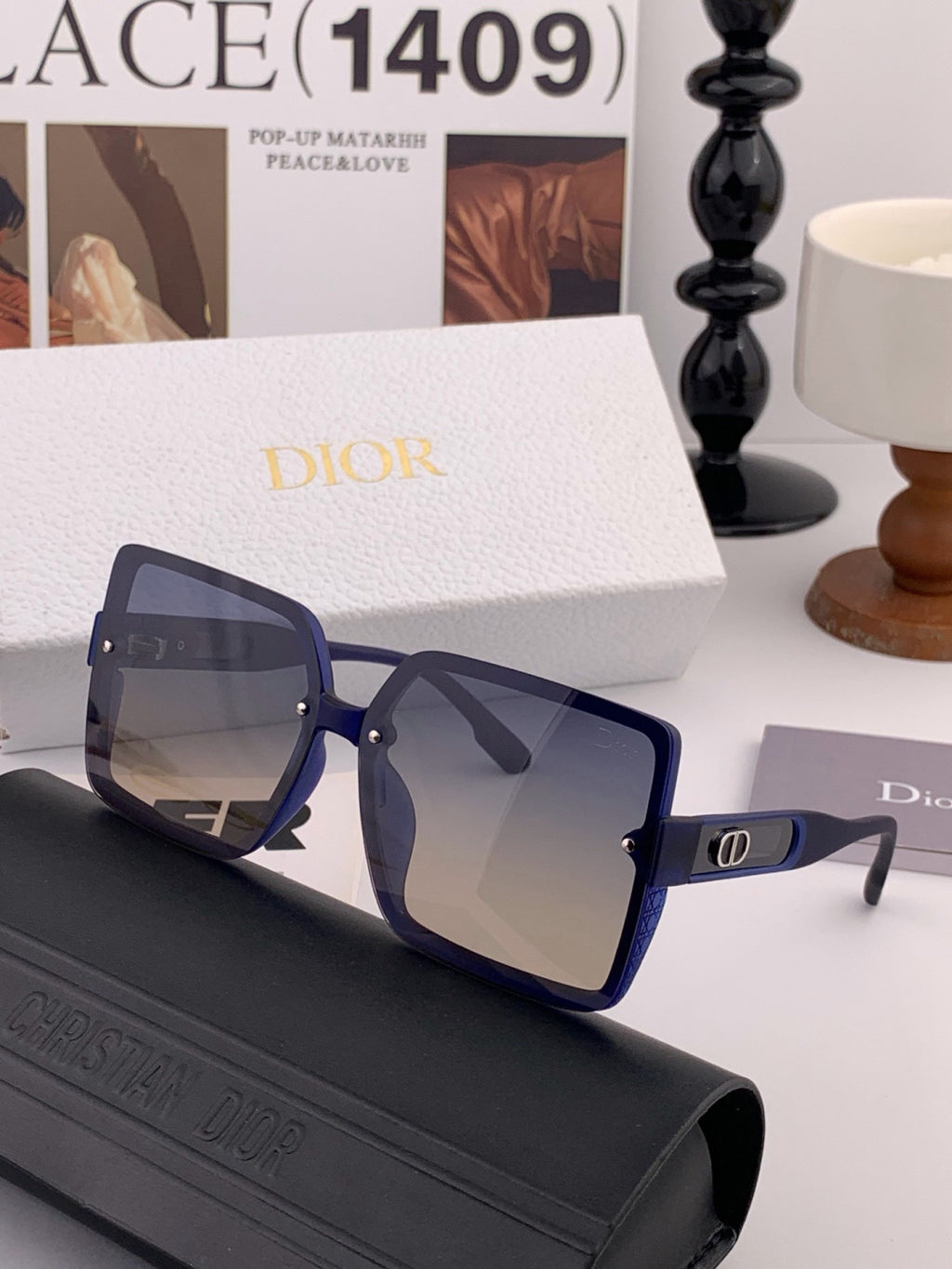 Dior CD2727 Polarized Square Red Lens Sunglasses for Women - 431869 - detail image 5