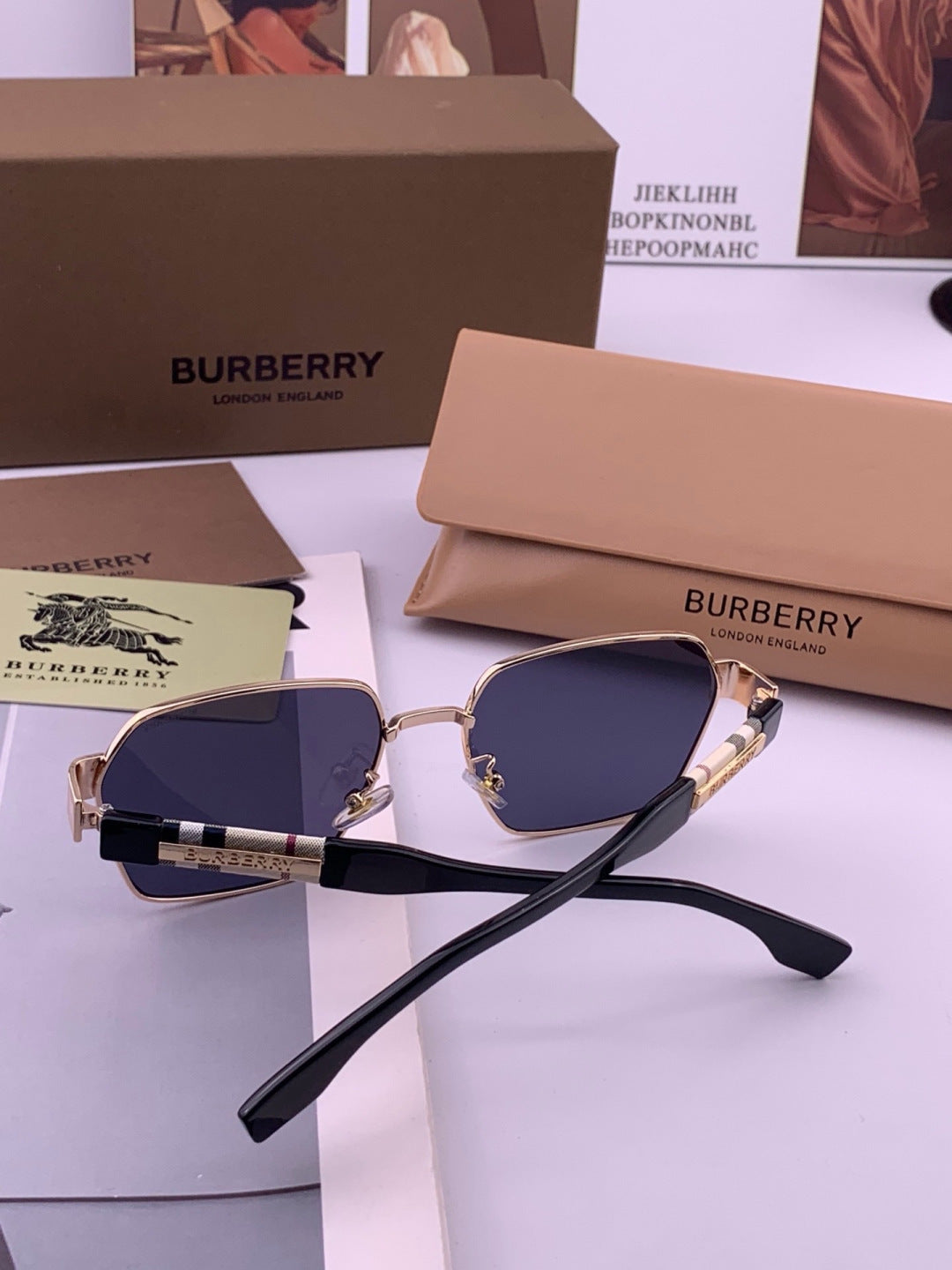 Burberry 101 Aviator Blue Lens Sunglasses for Men - 432457 - detail image 5