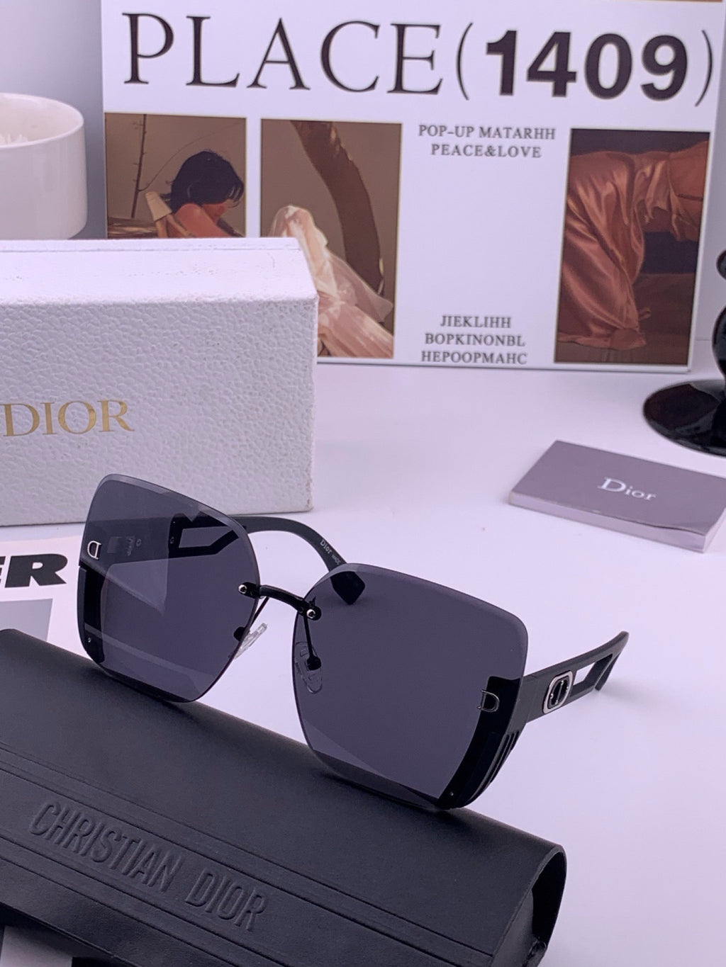 Dior CD6970 Square Gold Lens Sunglasses for Women - 431867 - detail image 5