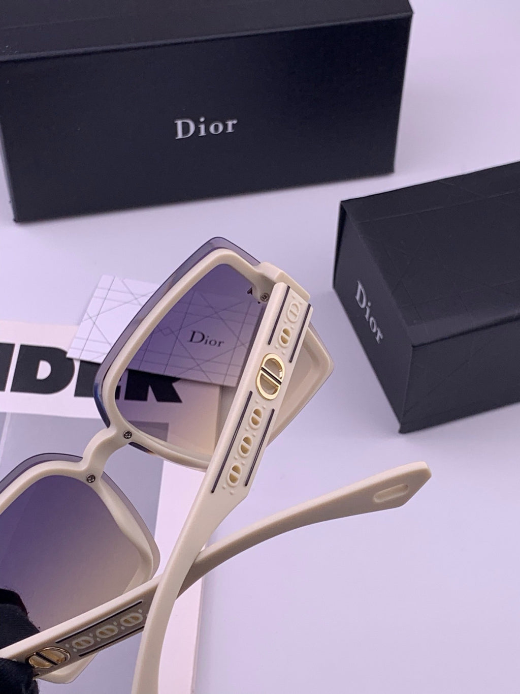 Dior CD2590 Polarized Square Red Lens Sunglasses for Women