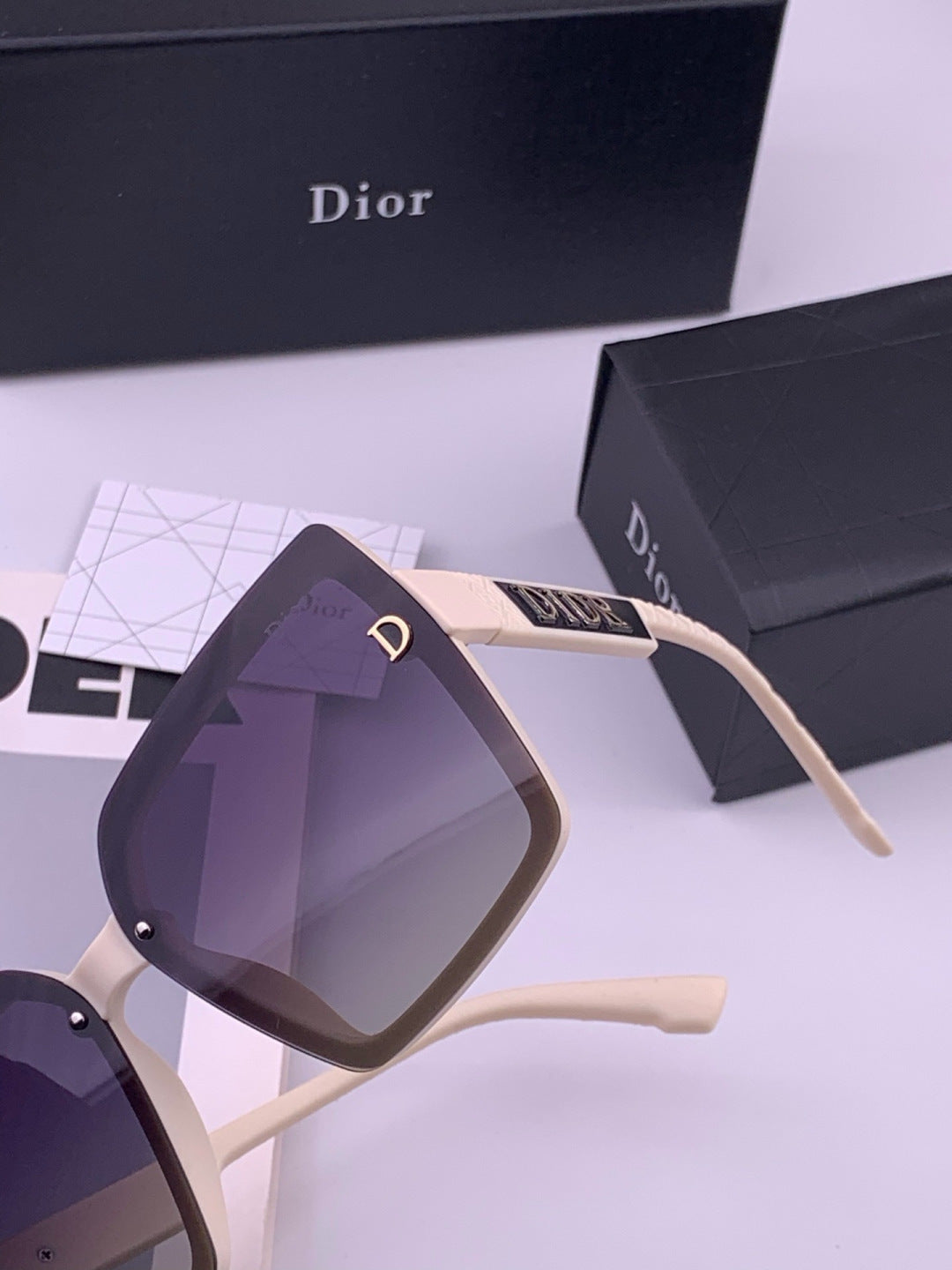 Dior CD2590 Polarized Square Black Lens Sunglasses for Women - 431711 - detail image 5