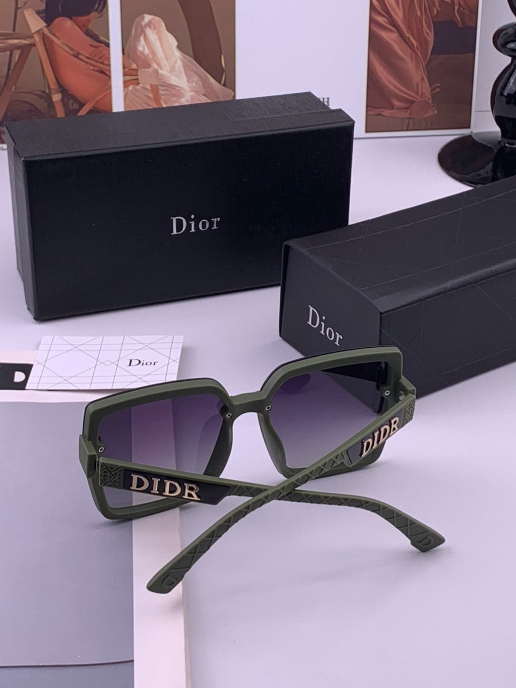 Dior CD2590 Polarized Square Black Lens Sunglasses for Women - detail image 5