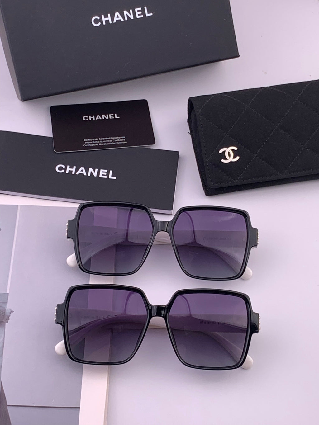 Chanel CH8250 Polarized Square Brown Lens Sunglasses for Women - 431619 - detail image 7