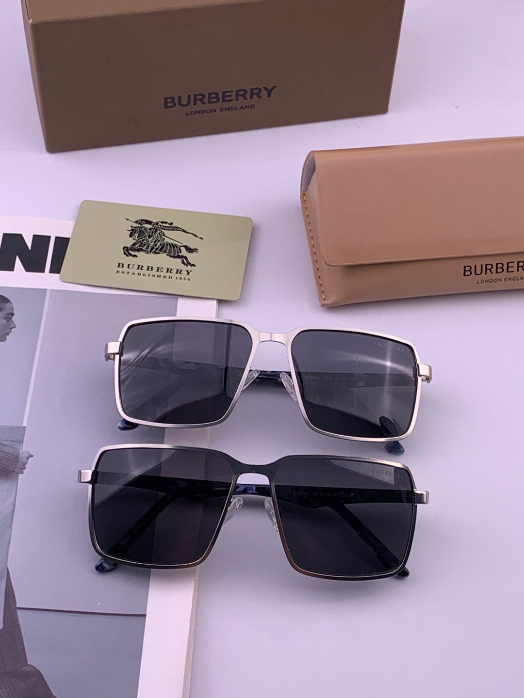 Burberry B080668 Aviator Gold Lens Sunglasses for Men - 432475 - detail image 7