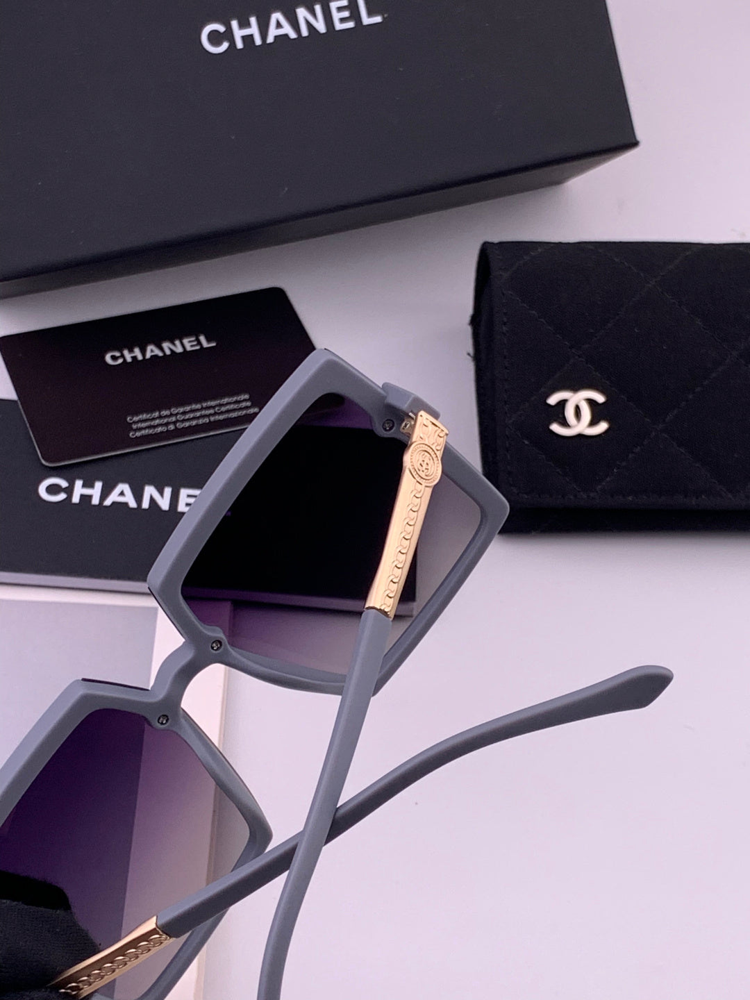 Chanel CH6711 Polarized Square Gold Lens Sunglasses for Women - 431612 - detail image 4