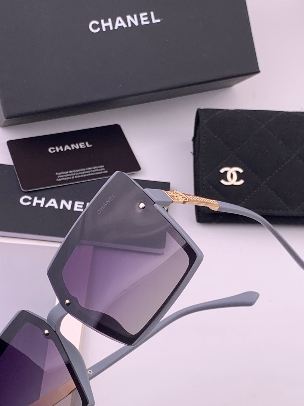 Chanel CH6711 Polarized Square Gold Lens Sunglasses for Women - 431612 - detail image 3