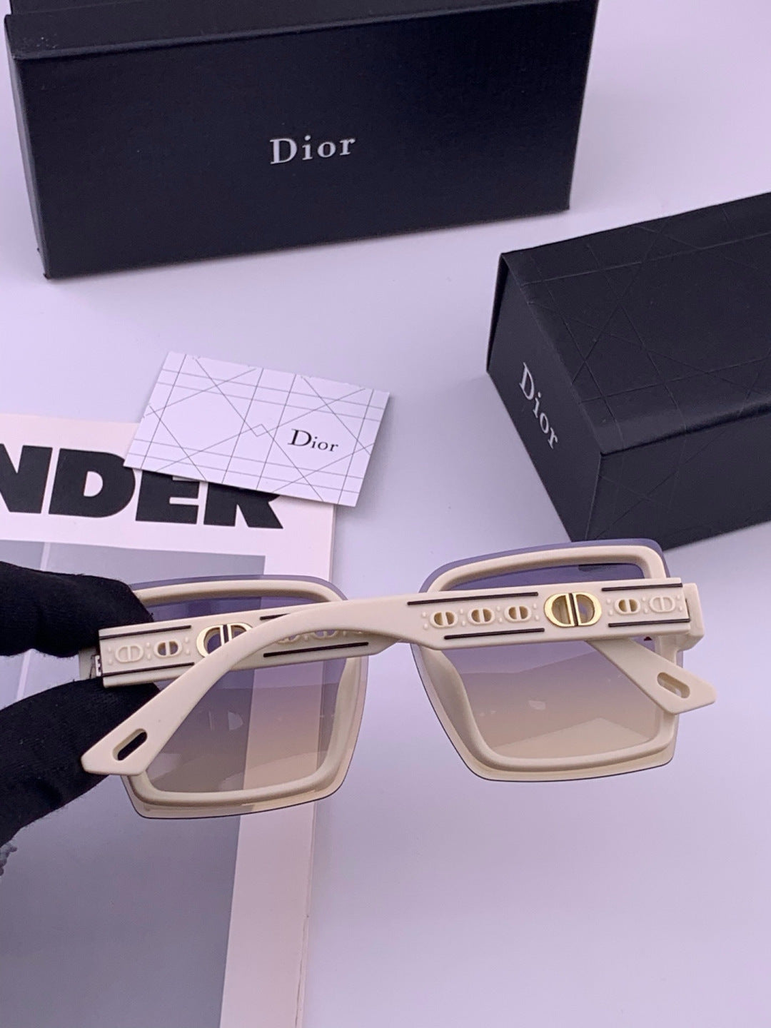 Dior CD2590 Polarized Square Red Lens Sunglasses for Women - 431703 - detail image 6