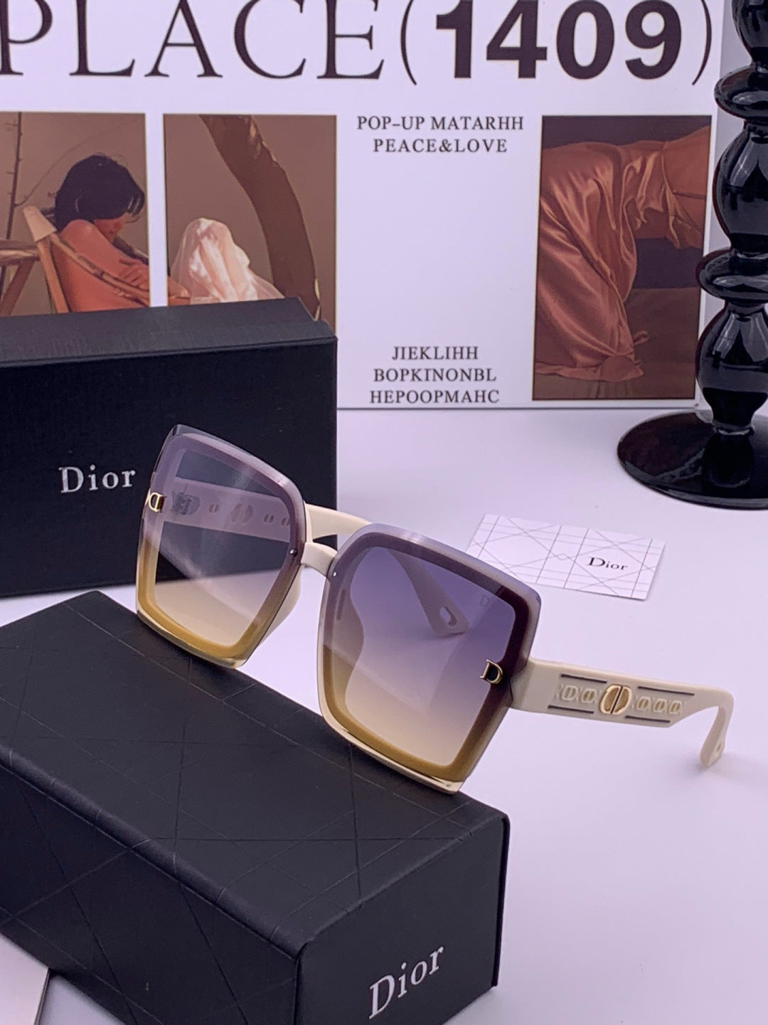 Dior CD2590 Polarized Square Red Lens Sunglasses for Women - 431703 - detail image 2