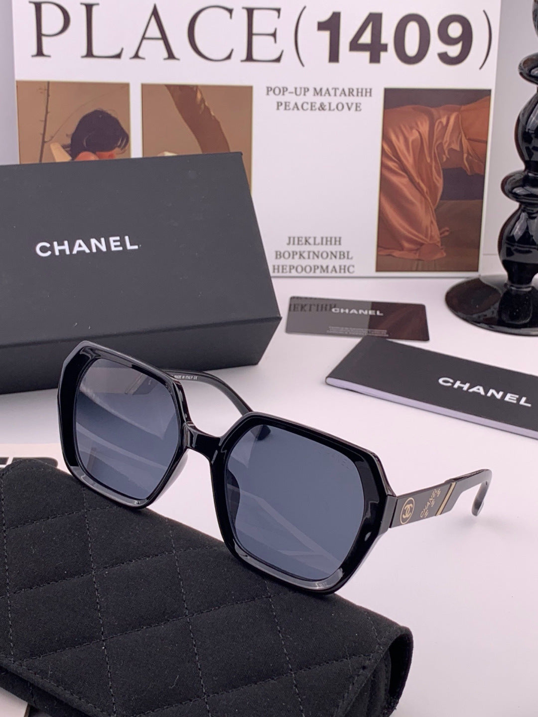 Chanel CH84022 Oversized Gold Lens Sunglasses for Men & Women - 431589
