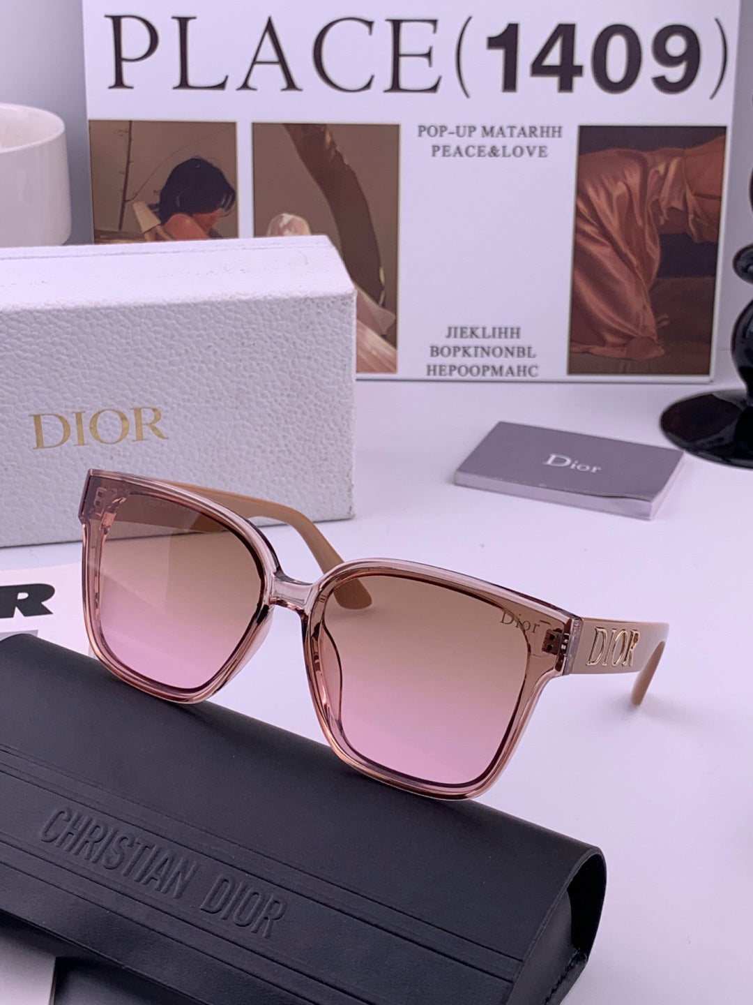 Dior D6895 Square Pink Lens Sunglasses for Men & Women - 431794 - detail image 2