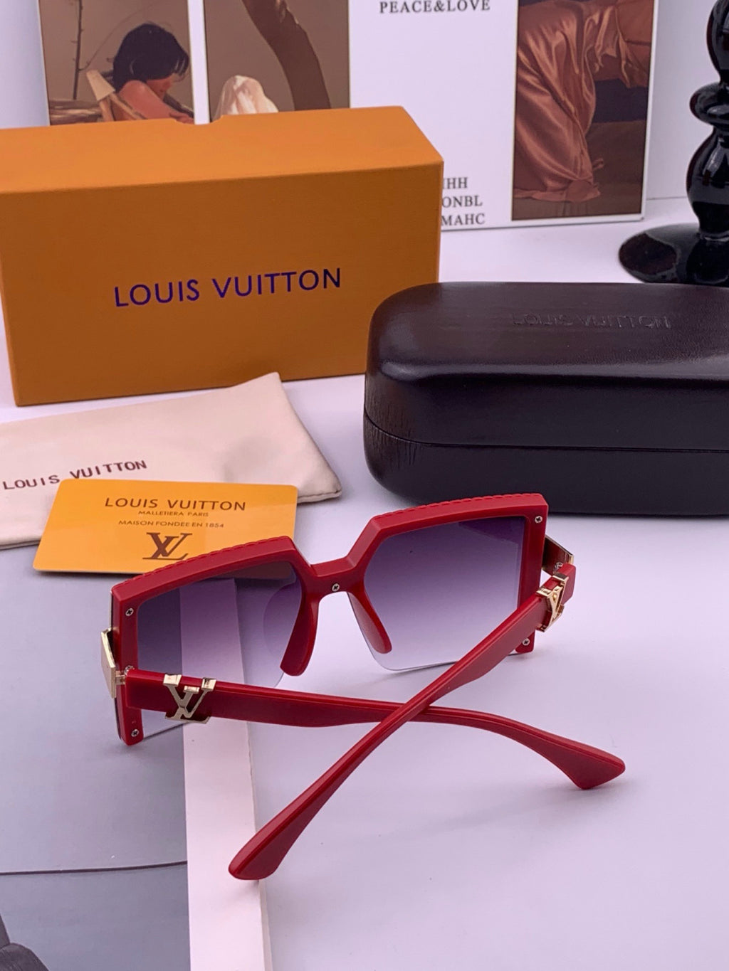 Louis Vuitton L6149 Square Black Lens Sunglasses for Men & Women - 431164 - detail image 5