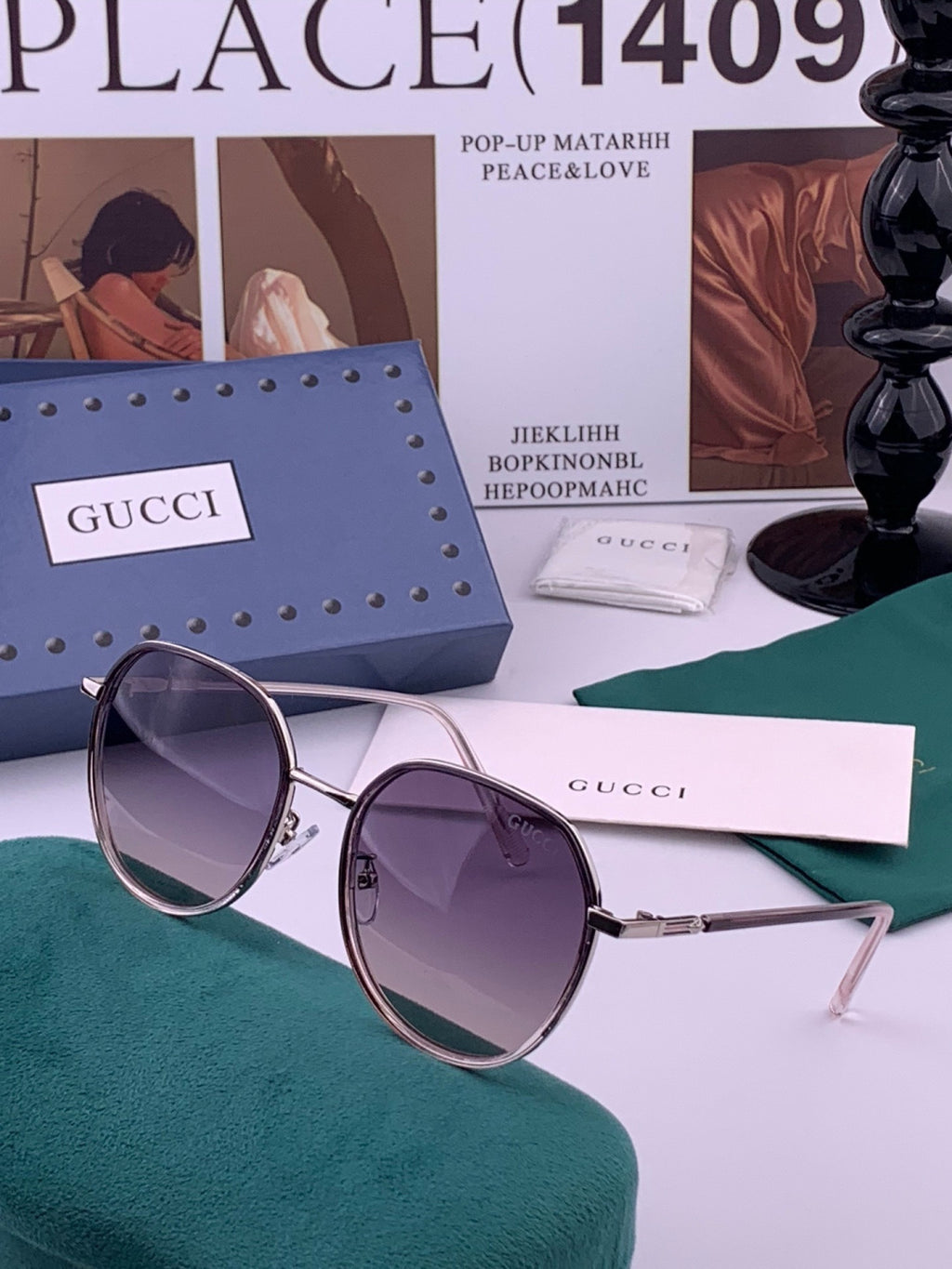 Gucci G3825 Polarized Square Red Lens Sunglasses for Women - 431351 - detail image 2