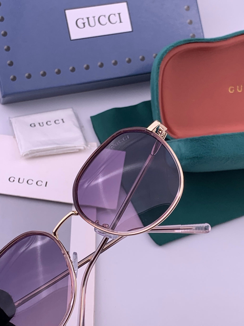 Gucci G3825 Polarized Square Red Lens Sunglasses for Women - 431353 - detail image 3