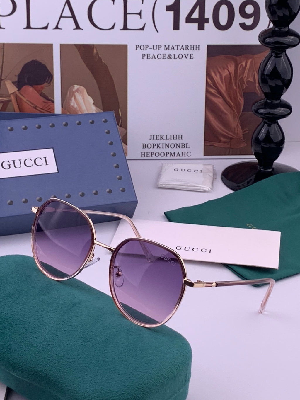 Gucci G3825 Polarized Square Red Lens Sunglasses for Women - 431353 - detail image 2