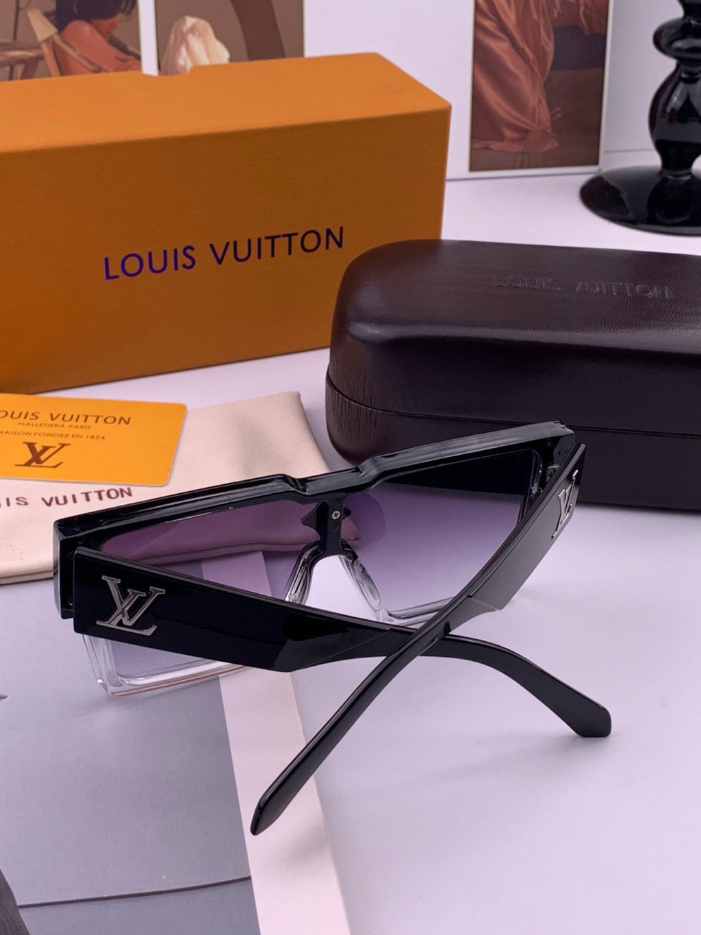 Louis Vuitton L7600 Square Black Lens Sunglasses for Women - 431170 - detail image 7