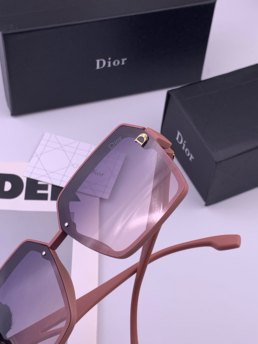 Dior CD092 Polarized Square Red Lens Sunglasses for Women - 449108 - detail image 3