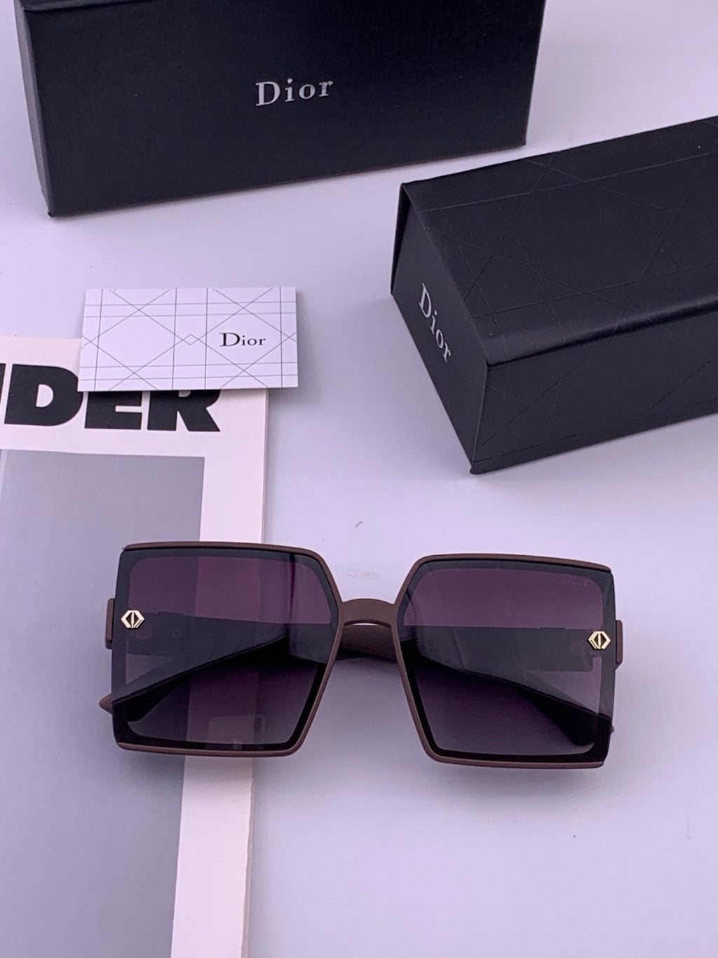 Dior CD9781 Polarized Square Black Lens Sunglasses for Women - detail image 7