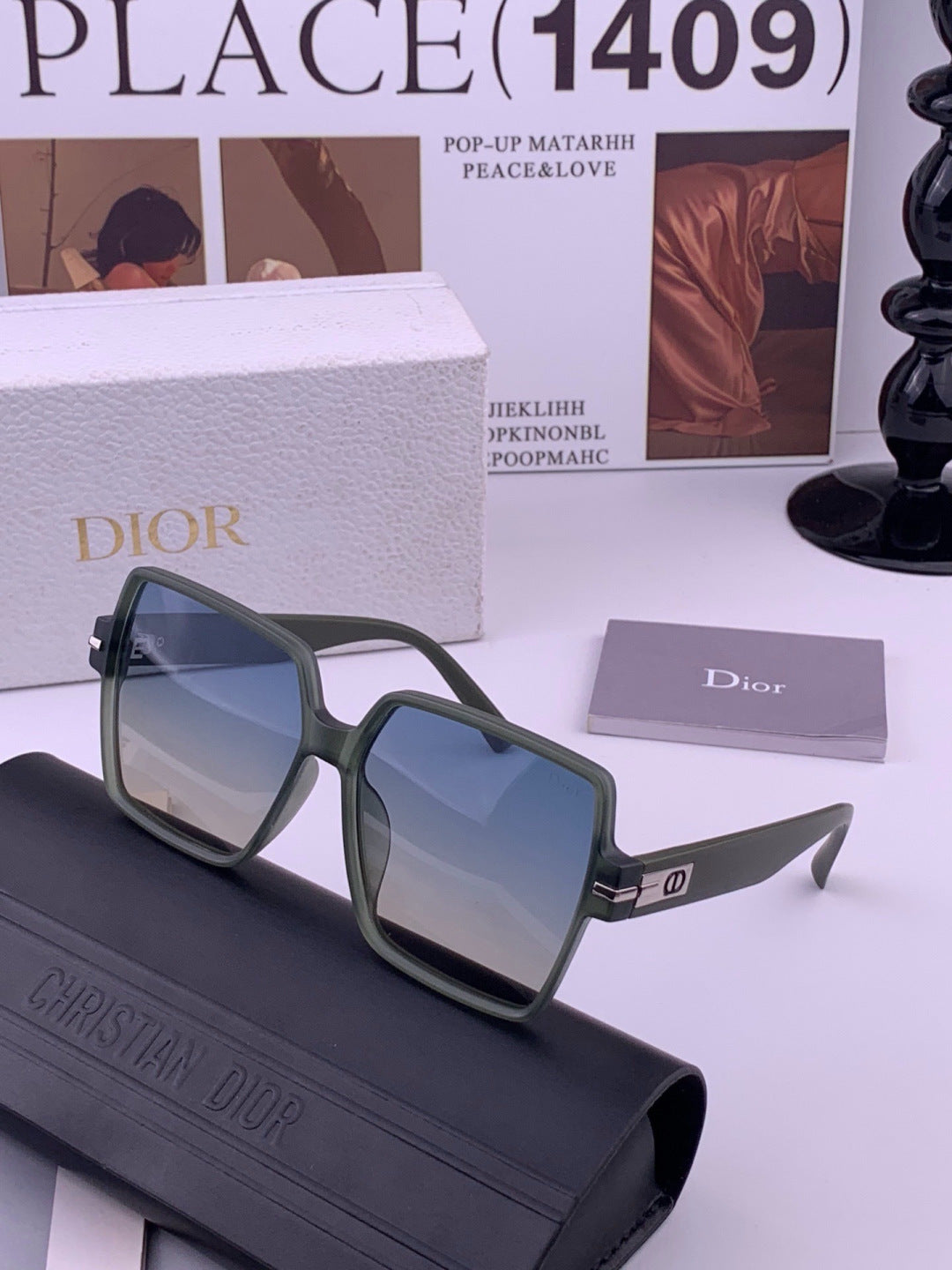 Dior CD4780 Polarized Square Blue Lens Sunglasses for Women - 449099