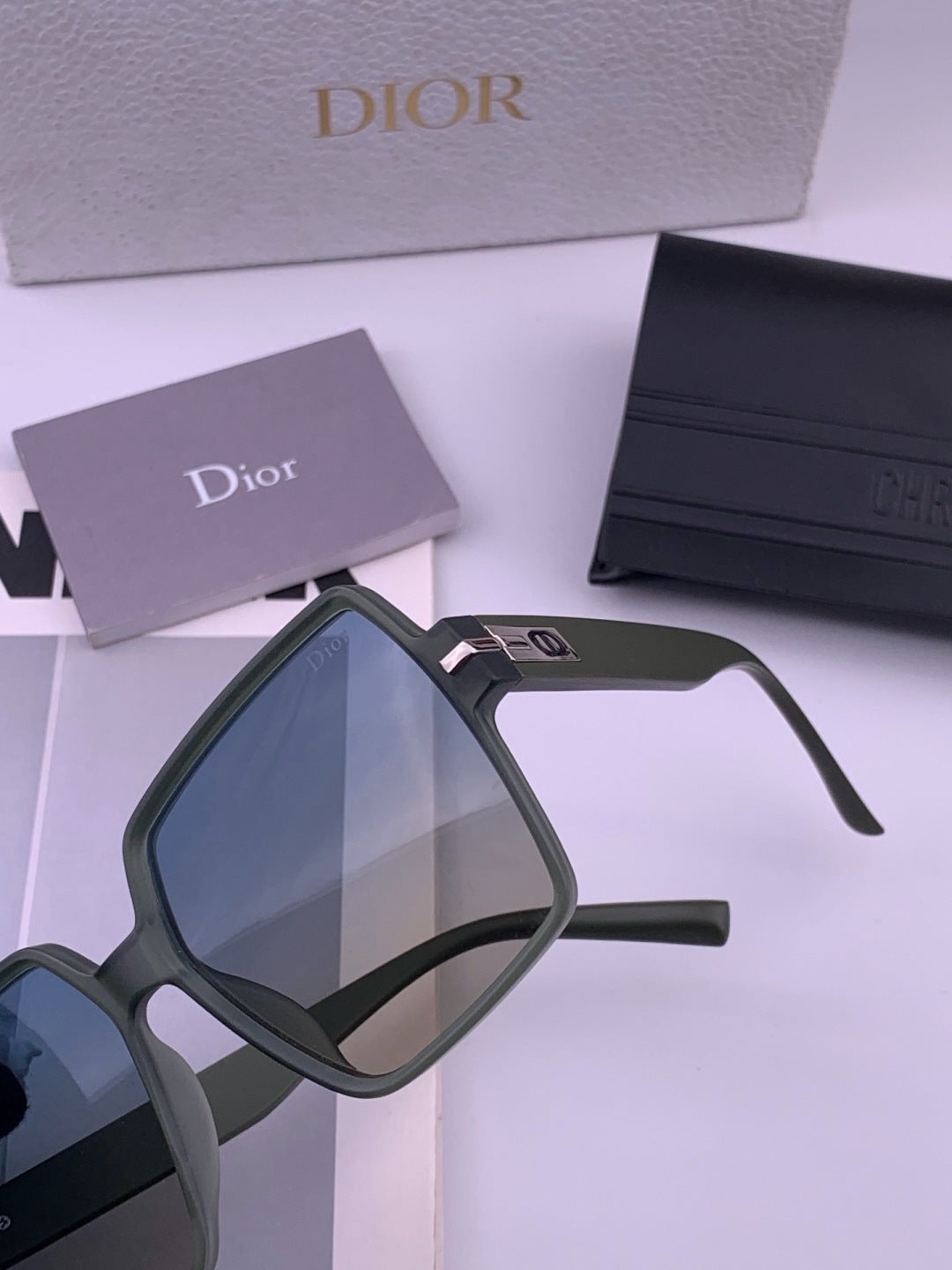 Dior CD4780 Polarized Square Blue Lens Sunglasses for Women - 449099 - detail image 2