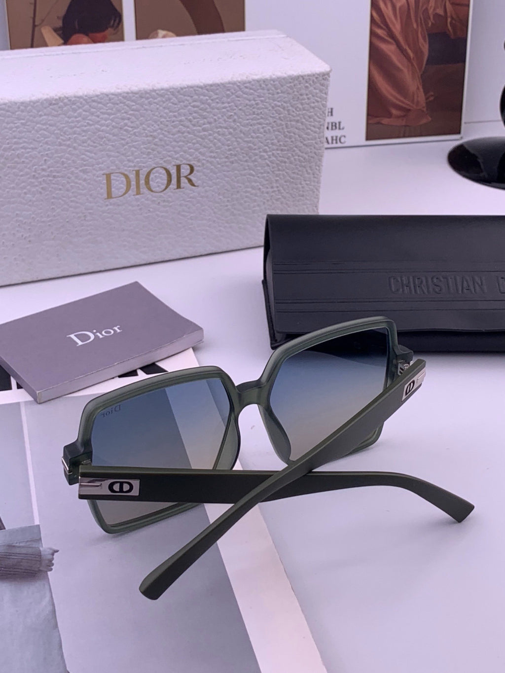 Dior CD4780 Polarized Square Blue Lens Sunglasses for Women - 449099 - detail image 6