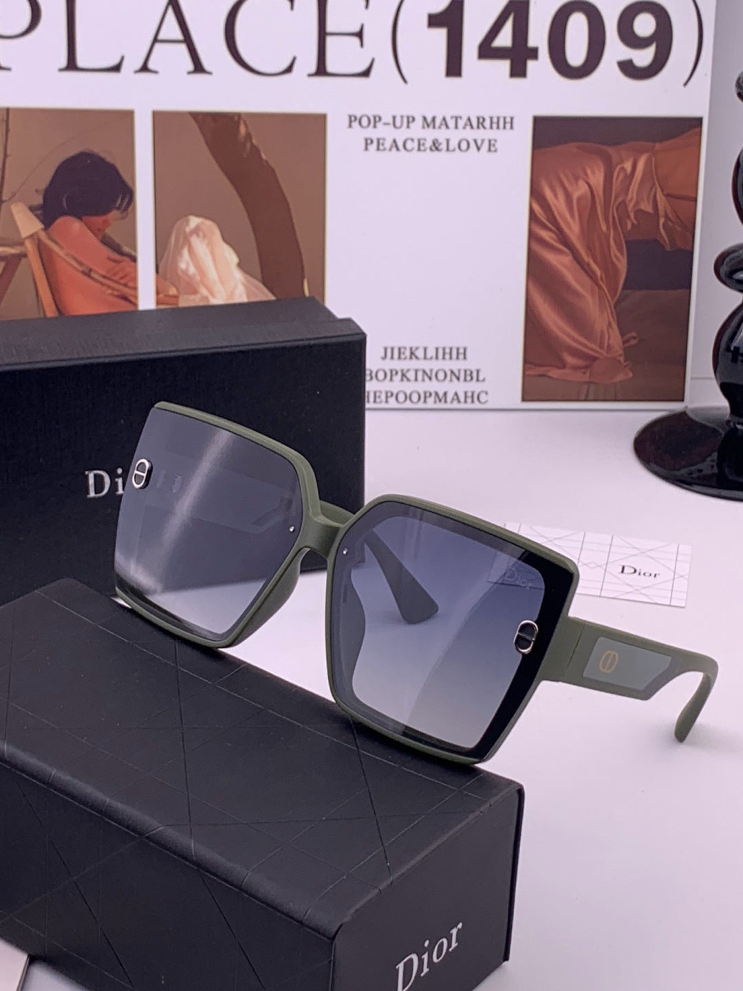 Dior CD3917 Polarized Square Gold Lens Sunglasses for Women - 449102 - detail image 2