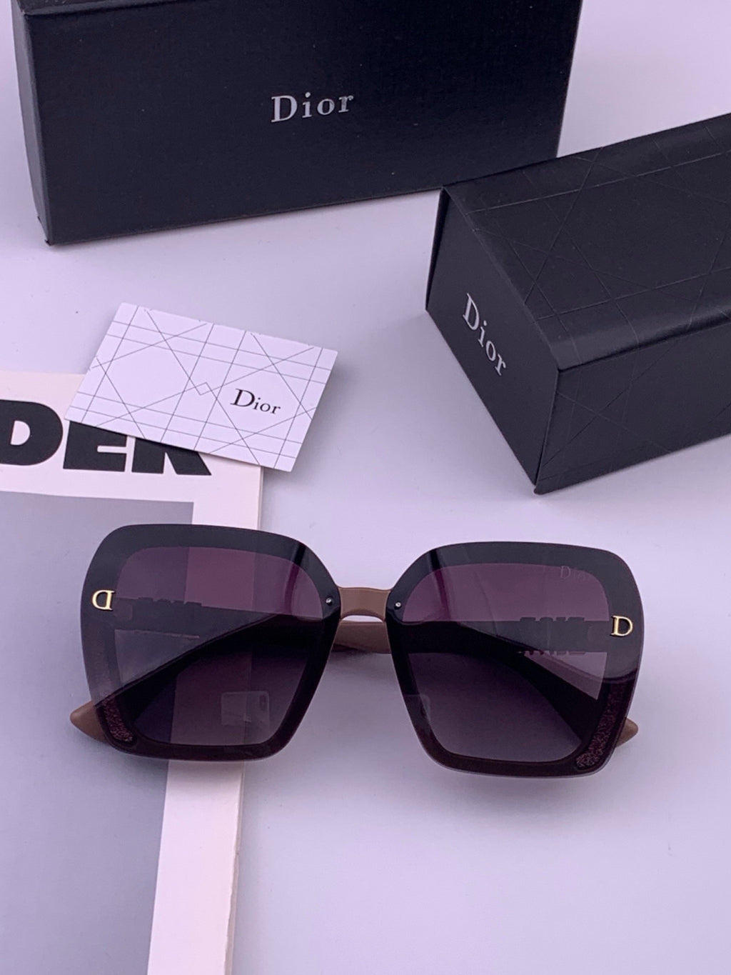 Dior CD3290 Polarized Square Gold Lens Sunglasses for Women - 449104 - detail image 6