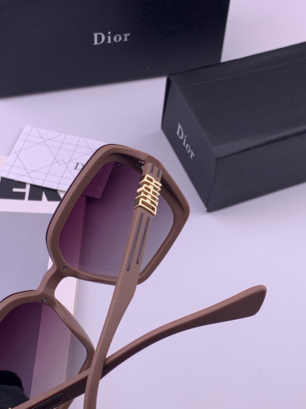 Dior CD3290 Polarized Square Gold Lens Sunglasses for Women - 449104 - detail image 4