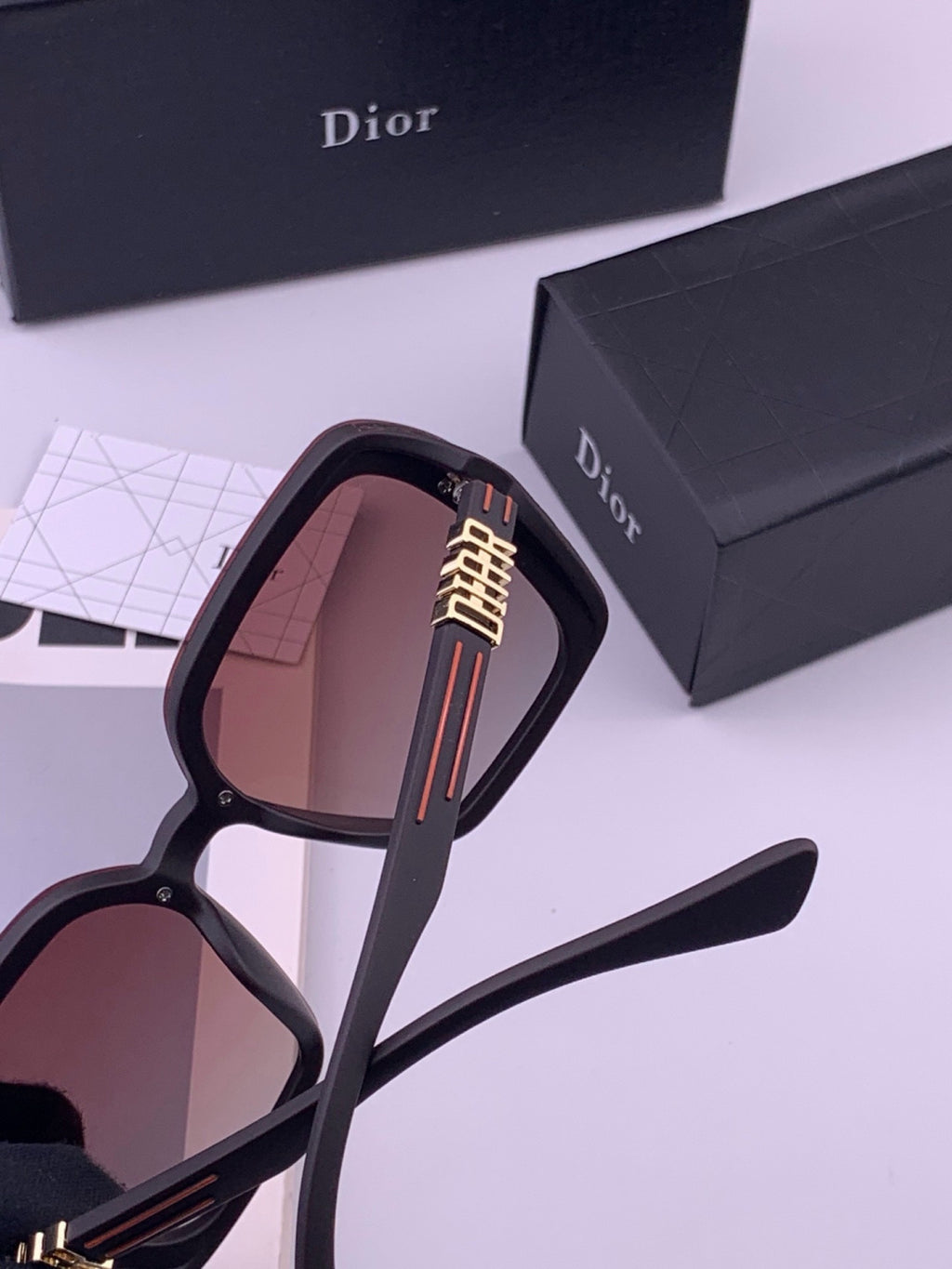 Dior CD3290 Polarized Square Gold Lens Sunglasses for Women - 449105 - detail image 4