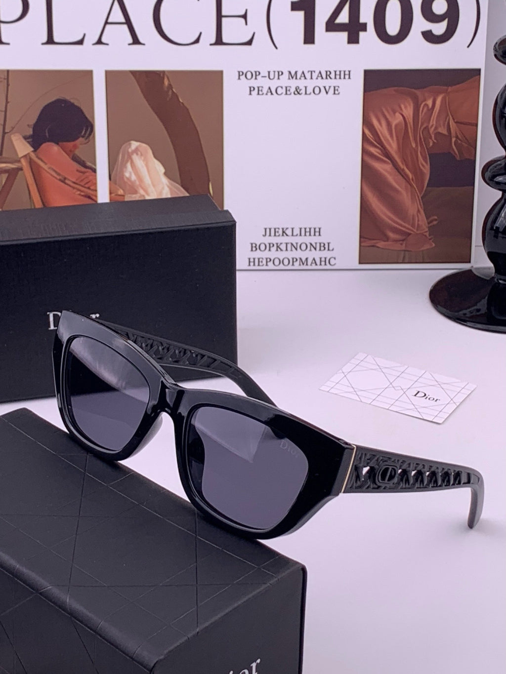 Dior D7911 Polarized Square Black Lens Sunglasses for Men & Women - 449095 - detail image 2