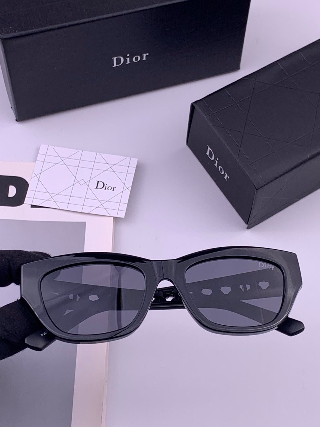 Dior D7911 Polarized Square Black Lens Sunglasses for Men & Women - 449095
