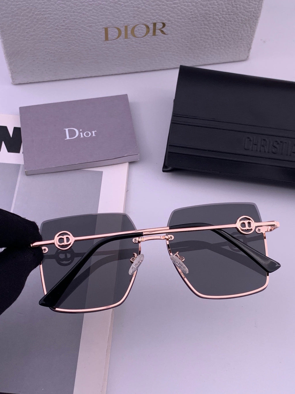 Dior CD7371 Lightweight Rimless Black Lens Sunglasses for Women - 449170 - detail image 5