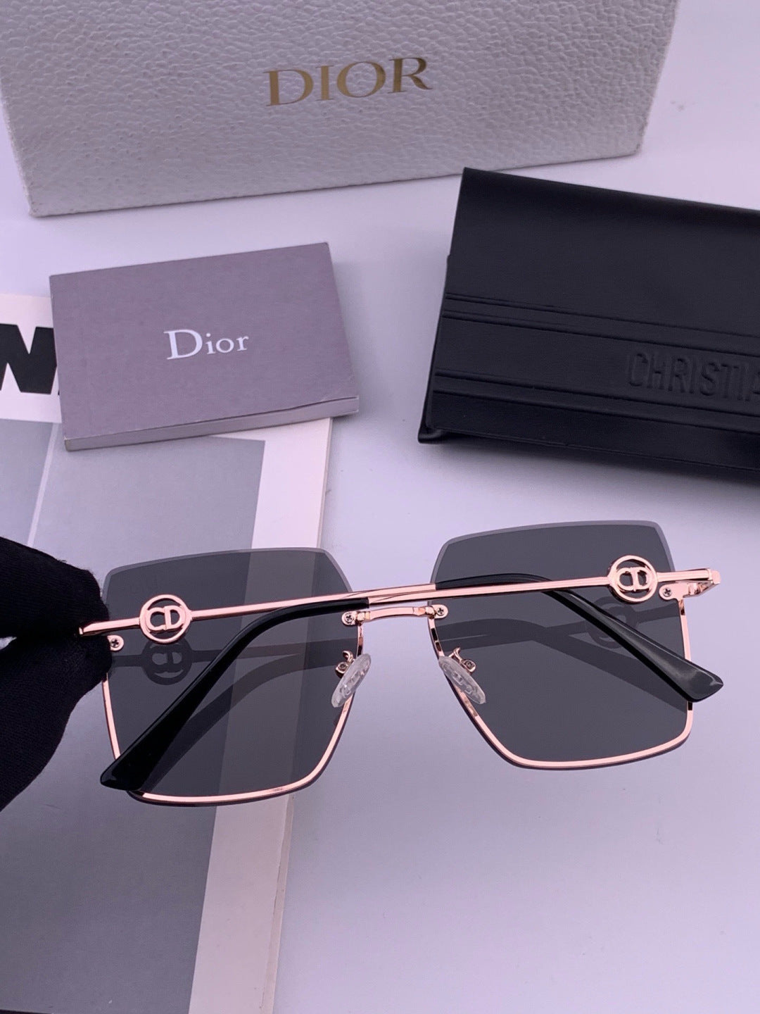 Dior CD7371 Lightweight Rimless Black Lens Sunglasses for Women - 449170 - detail image 5