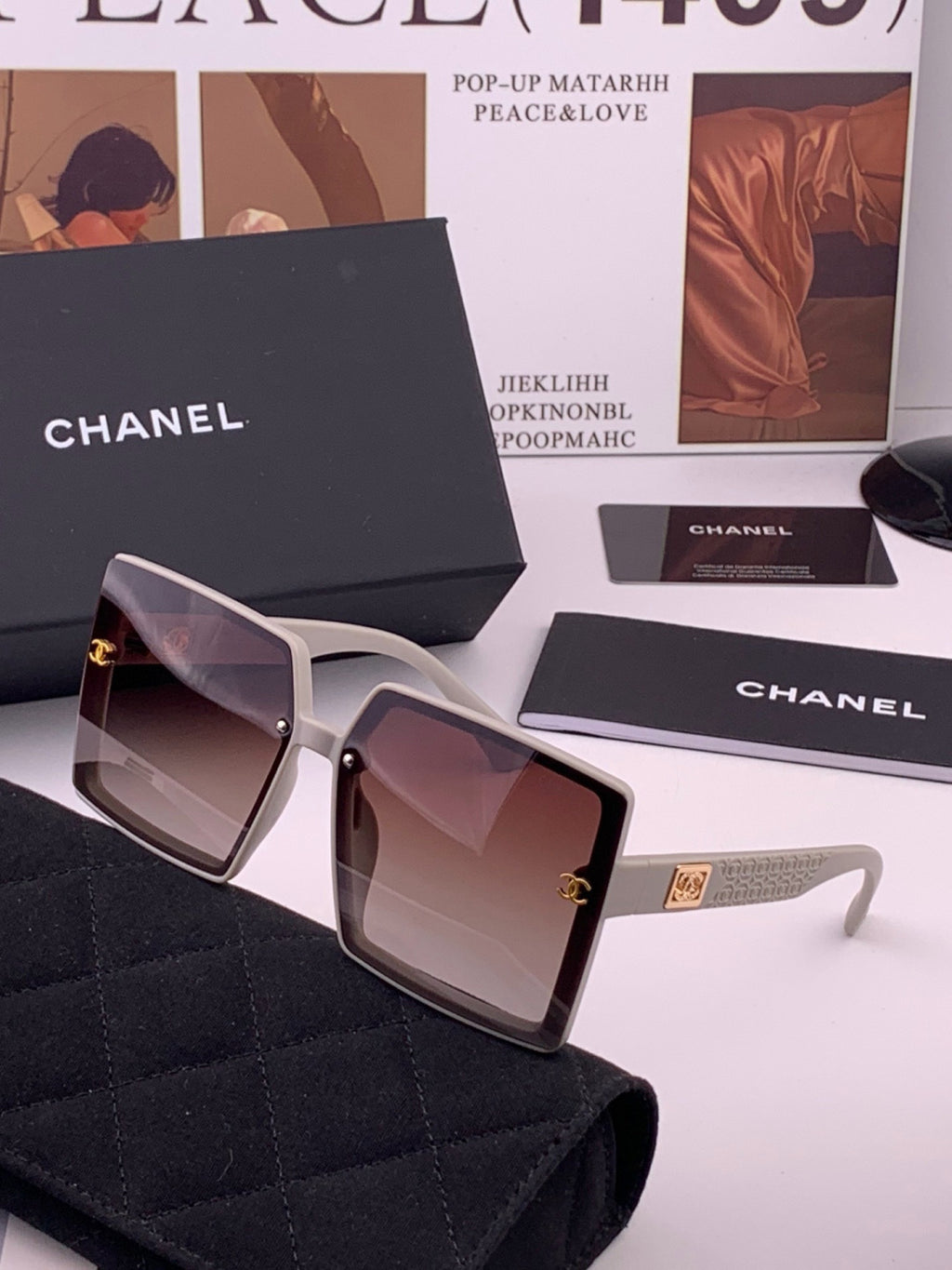 Chanel CH5250 Polarized Square Brown Lens Sunglasses for Women - 449052 - detail image 2