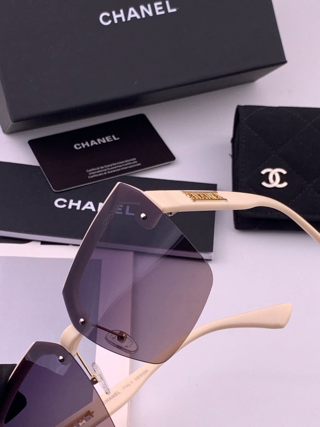 Chanel CH1250 Polarized Square Gold Lens Sunglasses for Women - 449053 - detail image 3