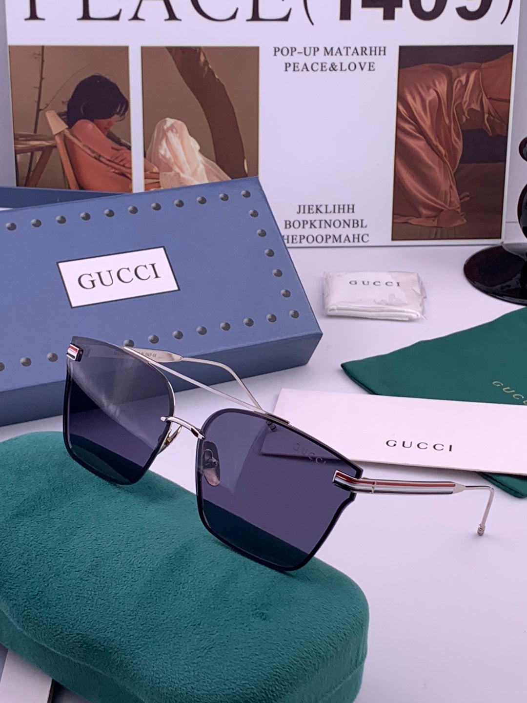 Gucci G3081 Polarized Aviator Gold Lens Sunglasses for Men & Women - 448741 - detail image 2