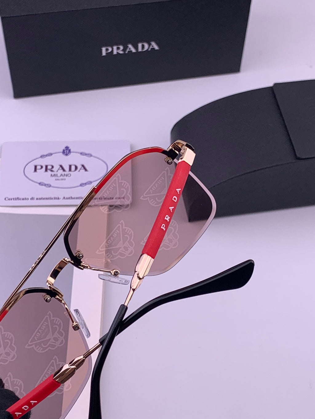 Prada Fashion Red Lens Sunglasses for Men - 449357 - detail image 3