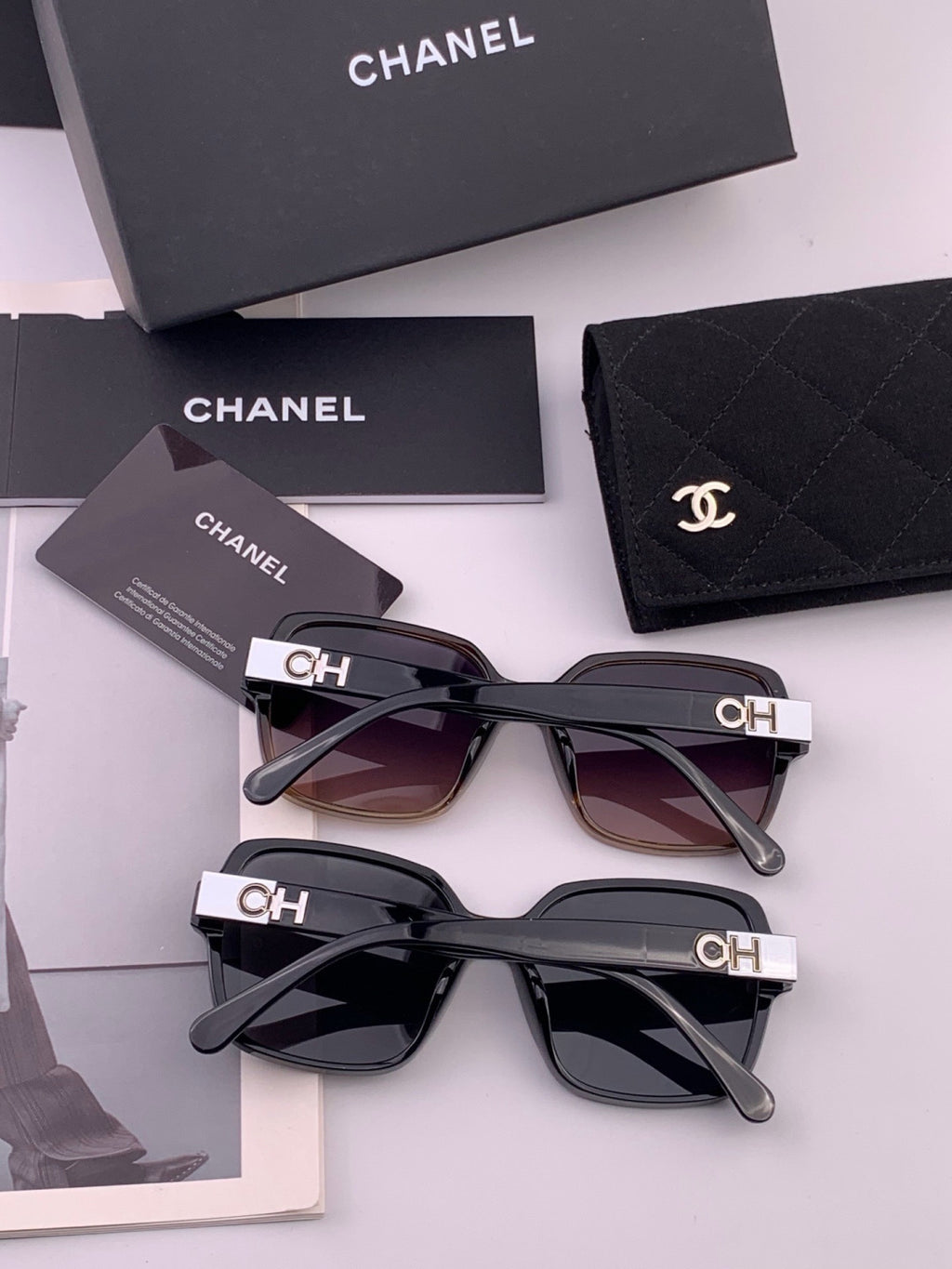 Chanel CH2787 Polarized Square Gold Lens Sunglasses for Women - 449049 - detail image 6
