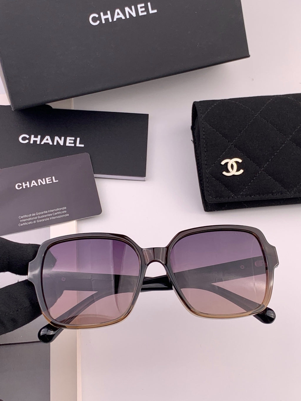 Chanel CH2787 Polarized Square Gold Lens Sunglasses for Women - 449049