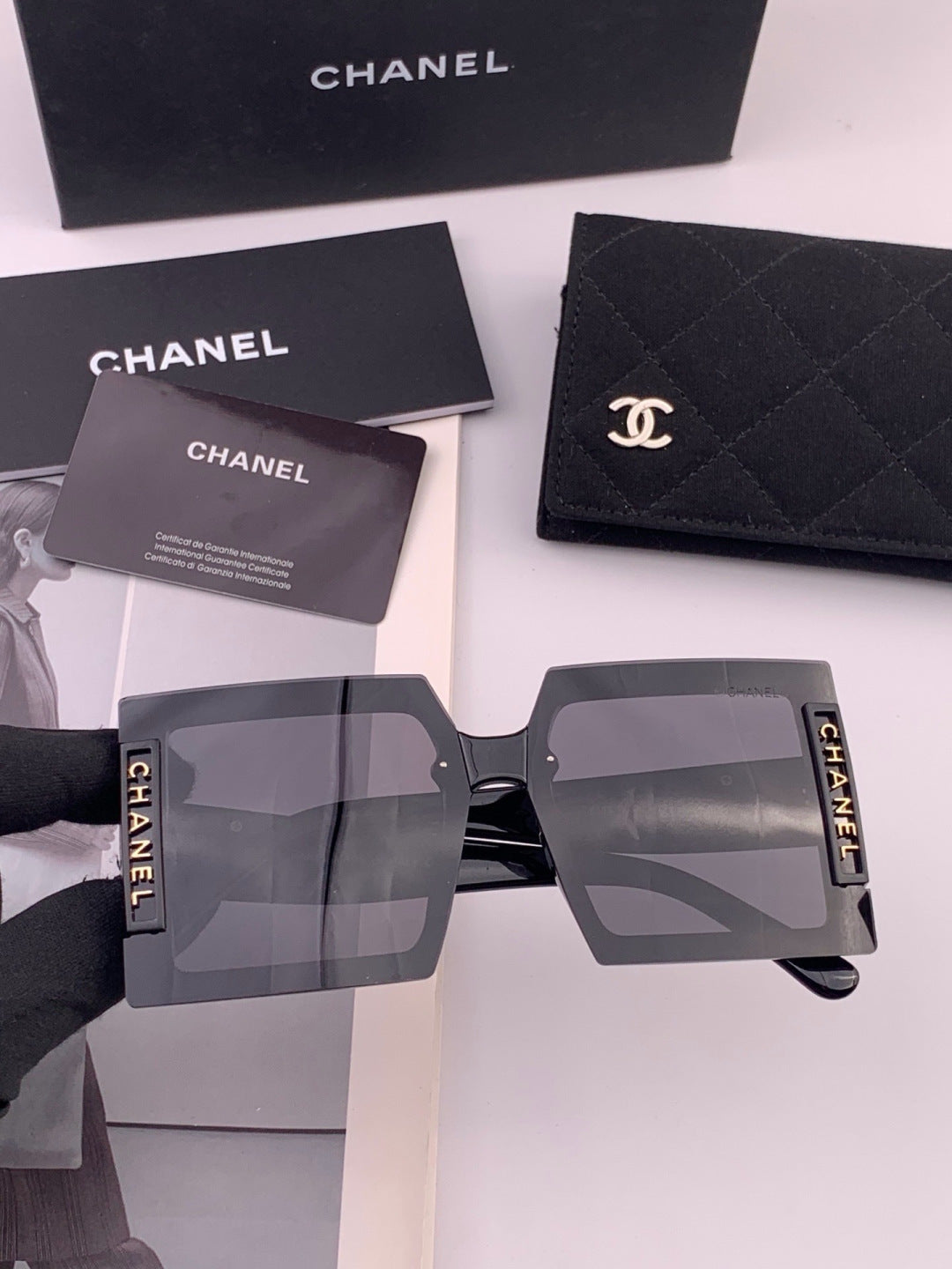 Chanel CH8615 Polarized Square Gold Lens Sunglasses for Women - 449041