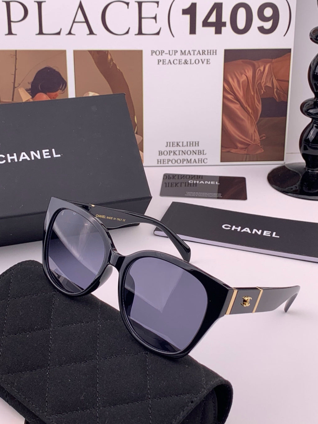 Chanel CH47004 Oversized Black Lens Sunglasses for Men & Women - 449031 - detail image 2