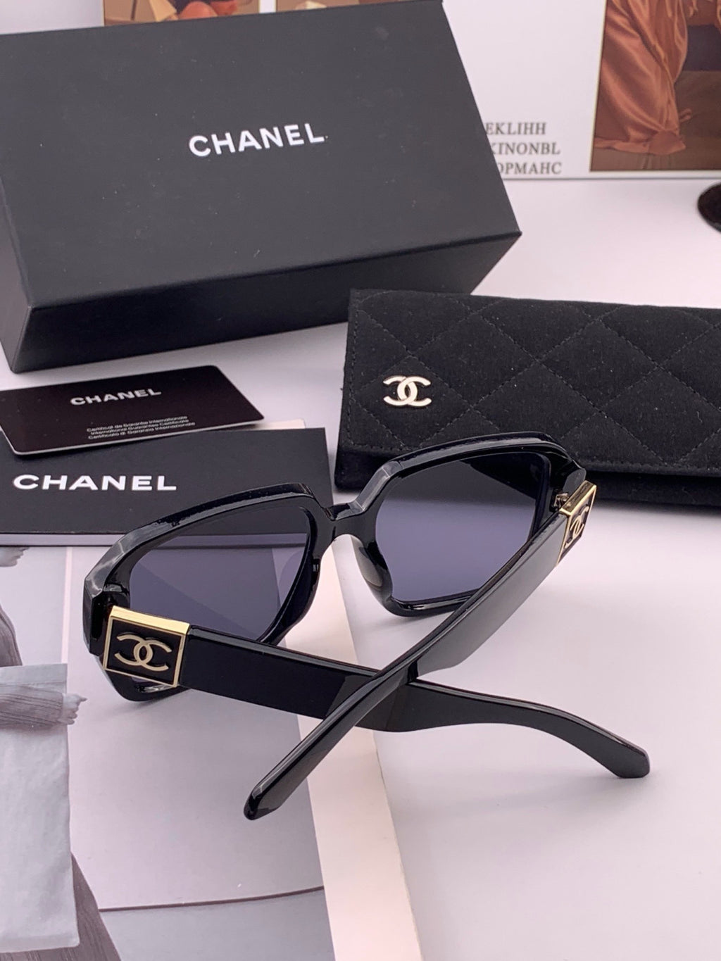 Chanel CH87004 Oversized Black Lens Sunglasses for Men & Women - 449034 - detail image 6