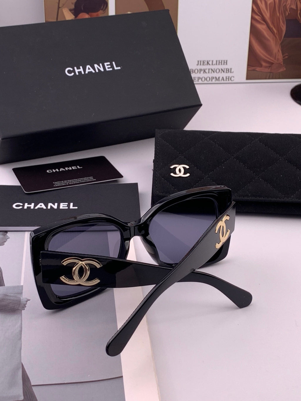 Chanel CH17005 Oversized Black Lens Sunglasses for Men & Women - 448968 - detail image 7