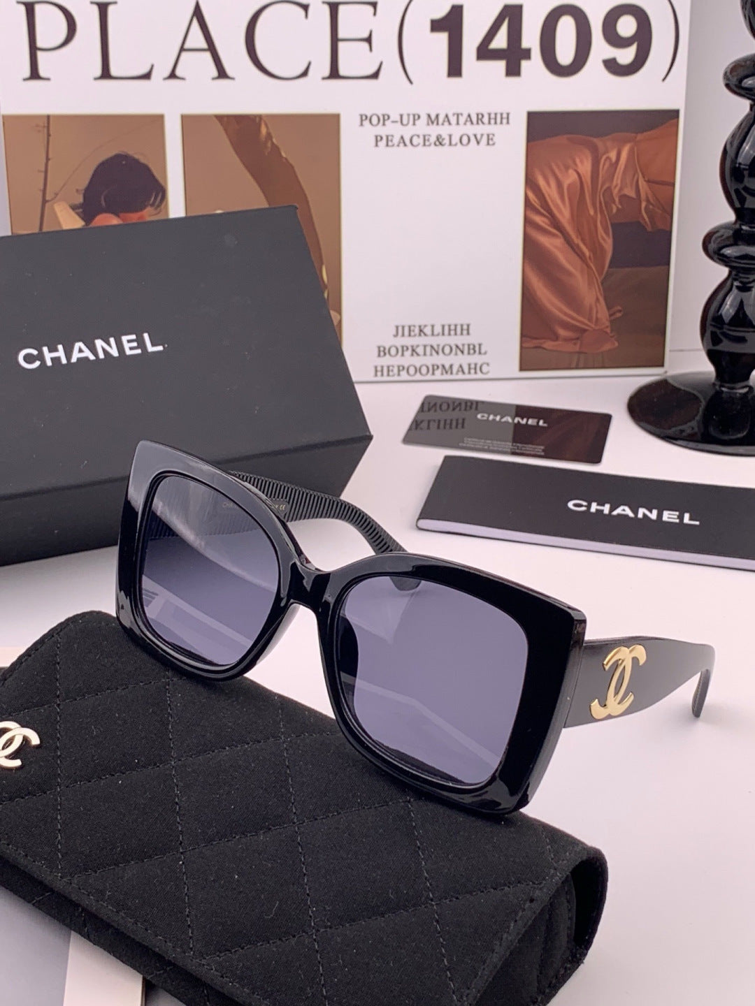 Chanel CH17005 Oversized Black Lens Sunglasses for Men & Women - 448968 - detail image 2