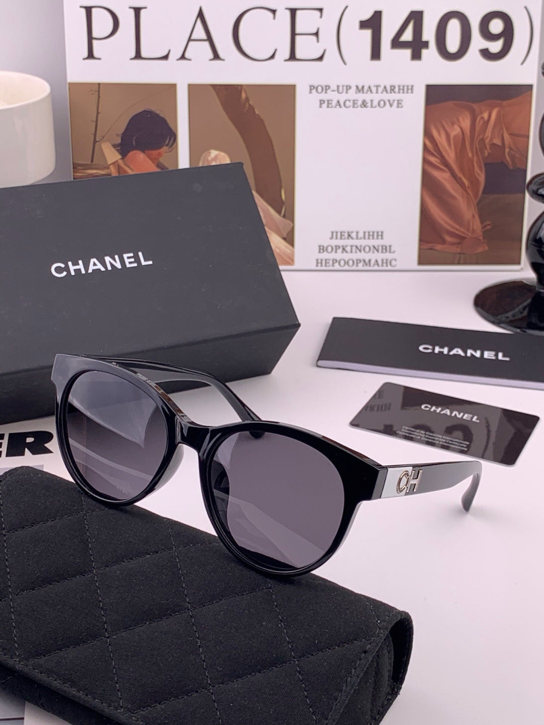 Chanel CH1787 Polarized Round Pink Lens Sunglasses for Women - 448975 - detail image 3