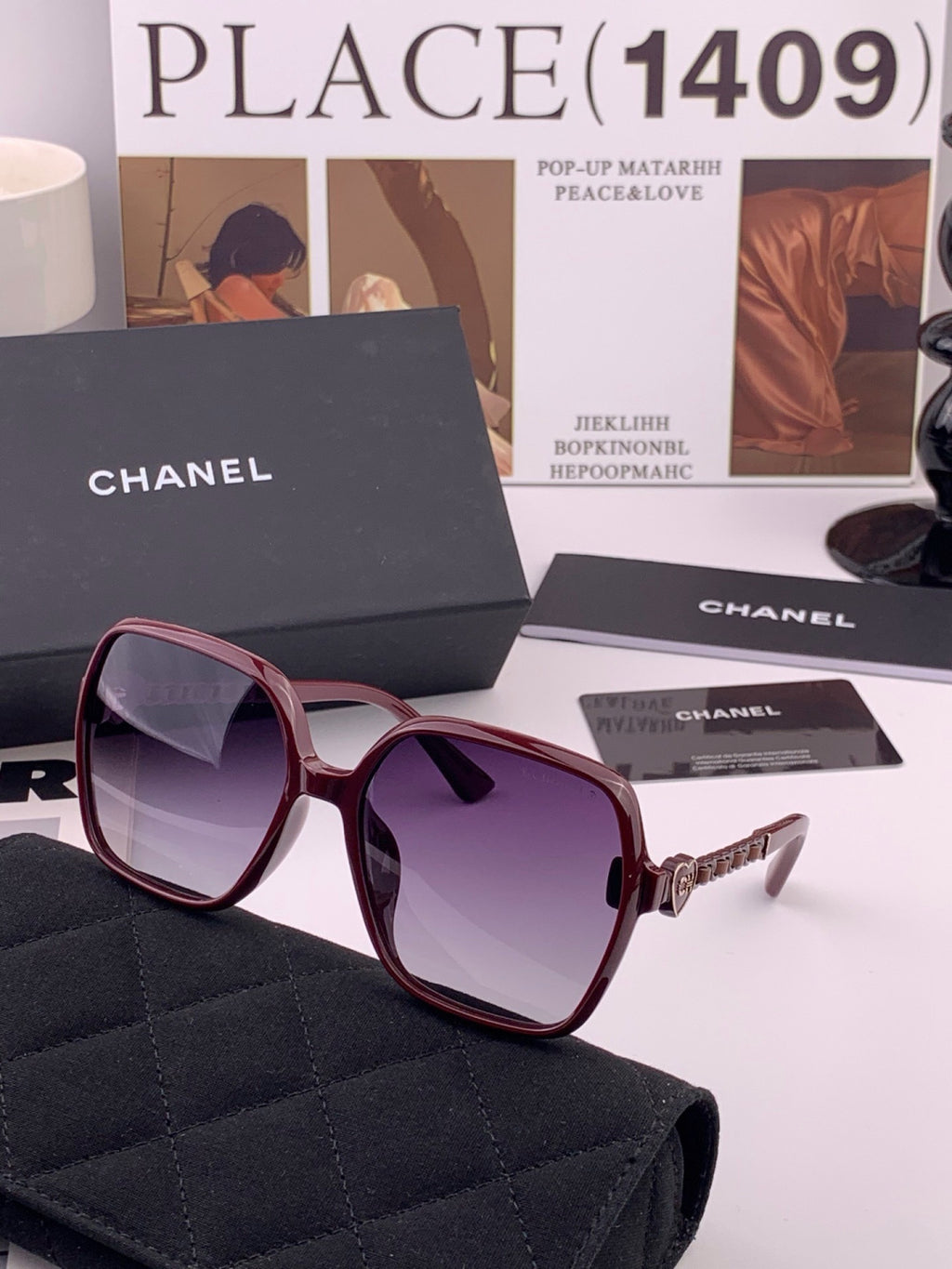 Chanel CH4787 Polarized Square Gold Lens Sunglasses for Women - 448977 - detail image 4