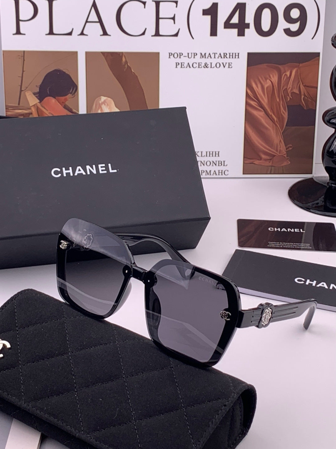 Chanel CH9788 Polarized Oversized Black Lens Sunglasses for Men & Wom - 448980 - detail image 2