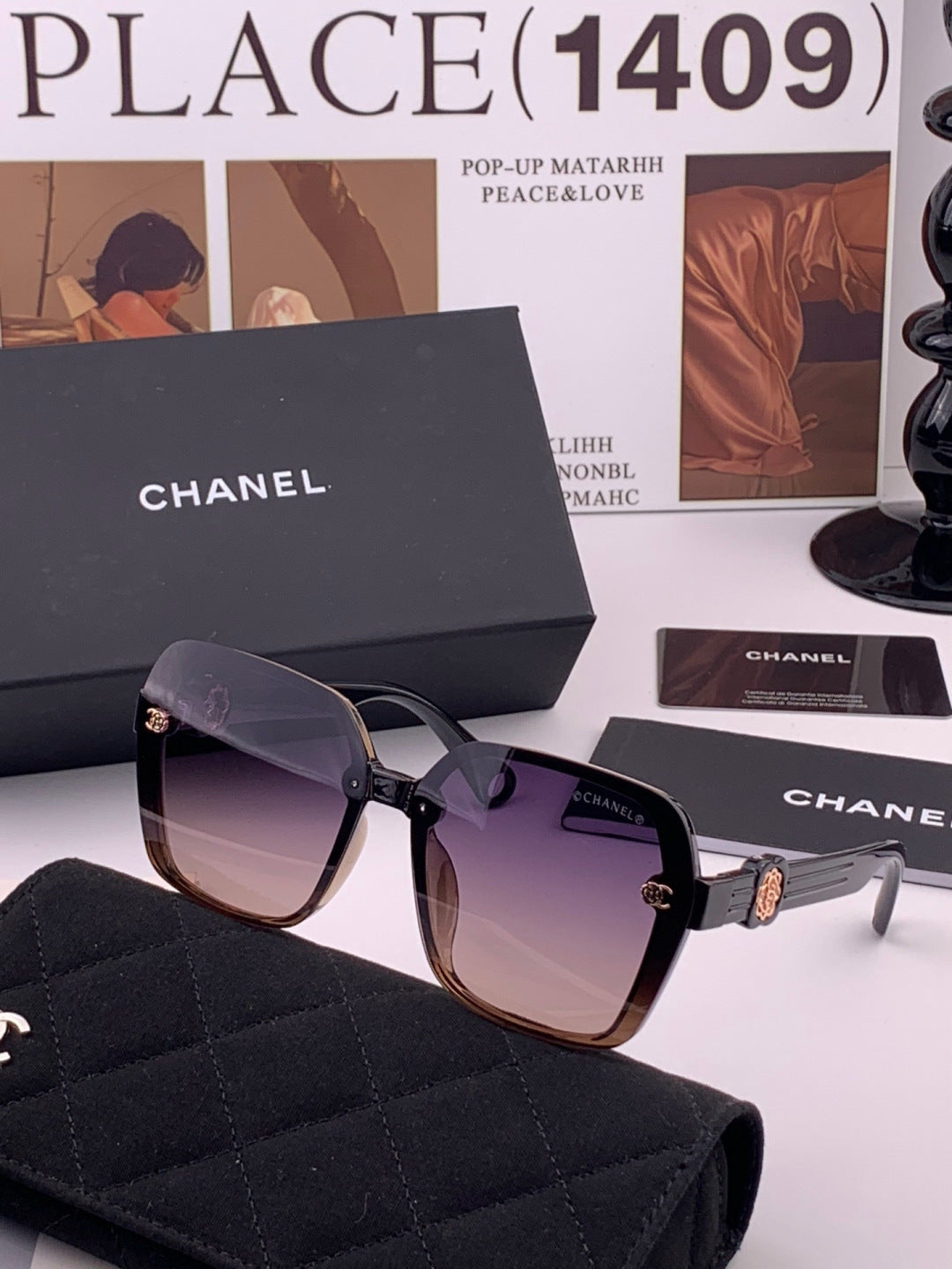 Chanel CH9788 Polarized Oversized Black Lens Sunglasses for Men & Wom - 448981 - detail image 2