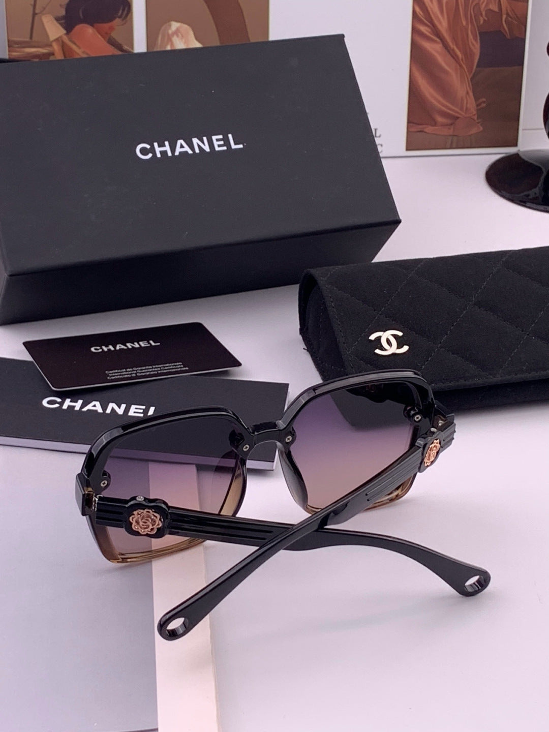 Chanel CH9788 Polarized Oversized Black Lens Sunglasses for Men & Wom - 448981 - detail image 7