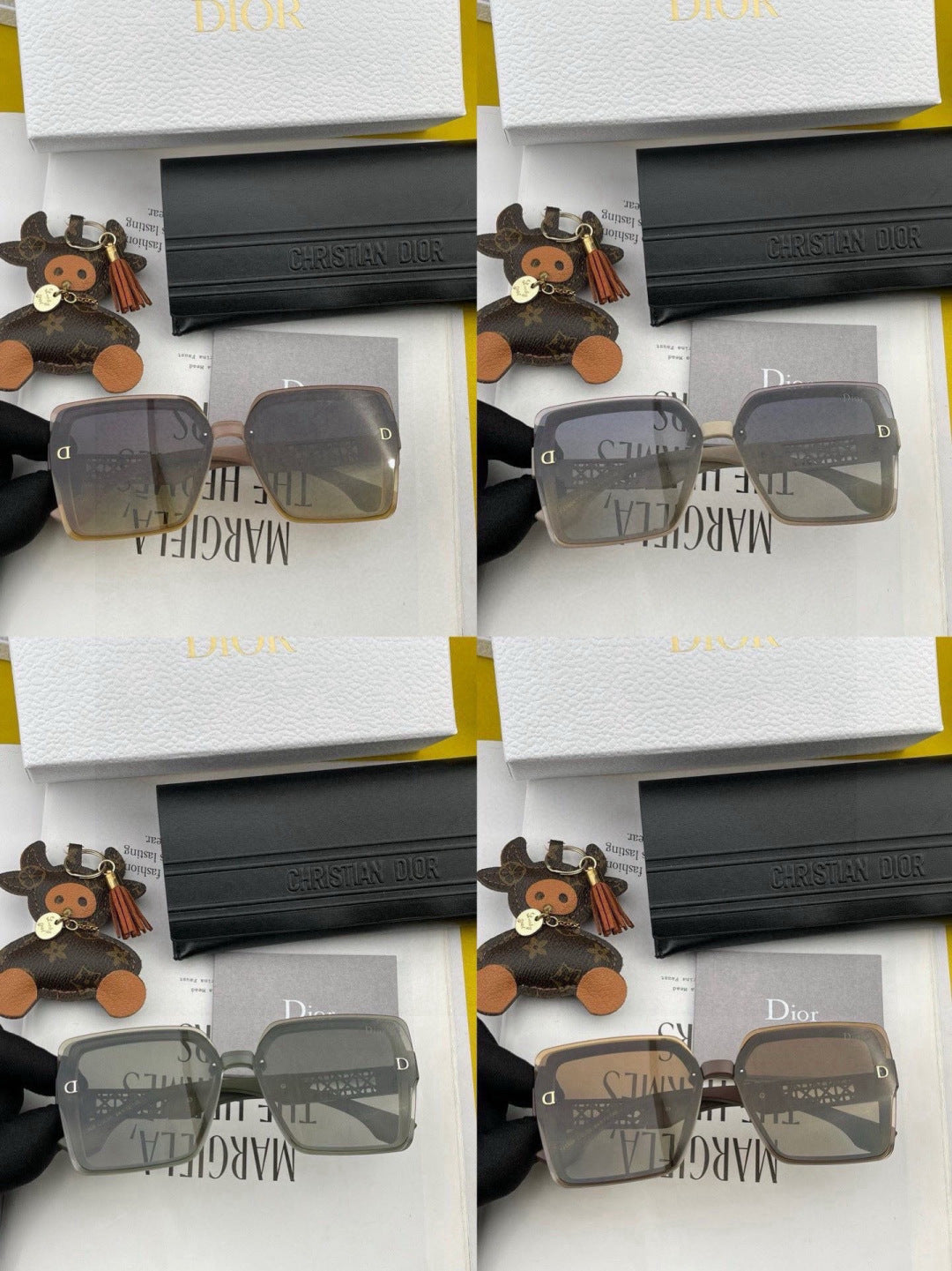 Dior CD4190 Square Gold Lens Sunglasses for Women - 465335 - detail image 6